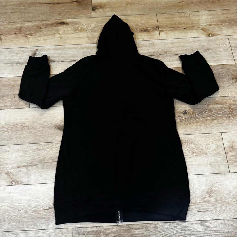 Zeagoo black long sleeved zip up hoodie with drawstrings, front pockets, XXL. - Picture 8 of 10